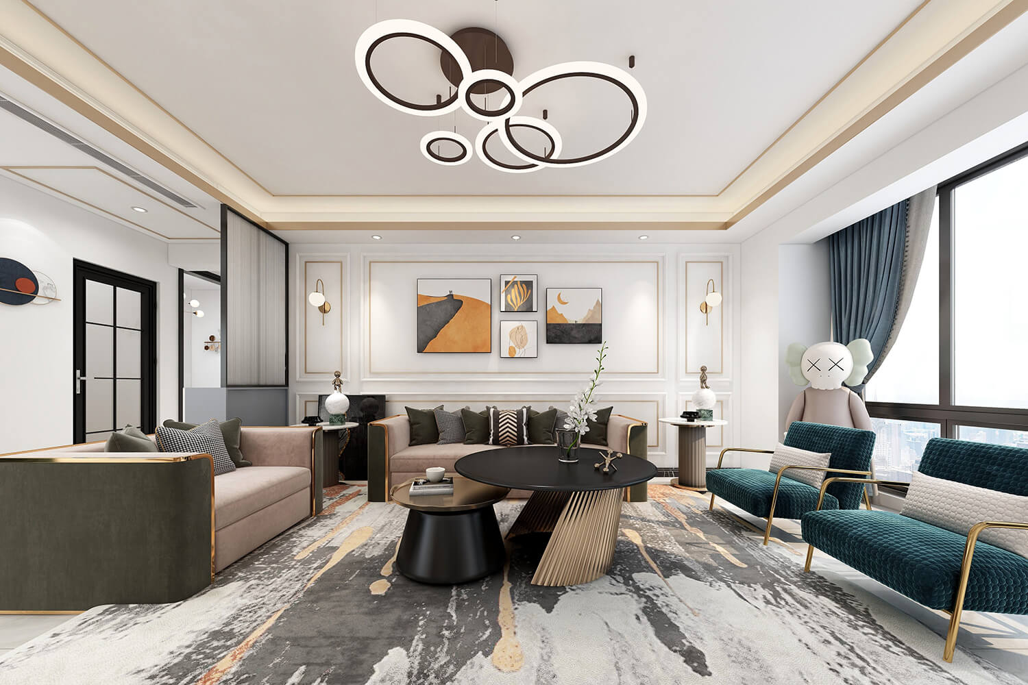 常青藤118m&sup2;輕奢風(fēng)格案例